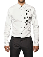 DSQUARED - STERNEN DRUCK BAUMWOLL POPLIN HEMD