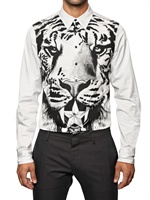 DSQUARED - BAUMWOLL TIEGER BEDRUCKTES HEMD
