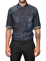DSQUARED - DENIM ENGE PASSFORM DREIVIERTEL ÄRMEL HEMD