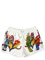 DSQUARED - NYLON PARROT PRINT SHORTS BATHING SUIT