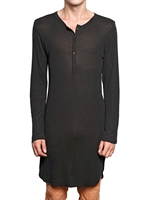 ANN DEMEULEMEESTER - KASCHMIR BIESE GERIPPTES BAUMWOLL LANGES T-SHIRT