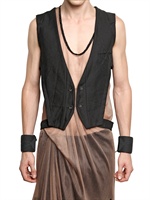 ANN DEMEULEMEESTER - BAUMWOLL LEINEN GABARDINE TAILED WESTE