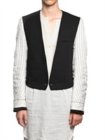 ANN DEMEULEMEESTER - VERSTÄRKTE BAUMWOLL UND SEIDEN ÄRMEL JACKE