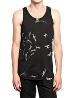 ANN DEMEULEMEESTER - HUMMINGBIRD DRUCK JERSEY TANK TOP