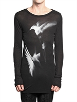 ANN DEMEULEMEESTER - HUMMINGBIRD GERIPPTES MODAL JERSEY T-SHIRT