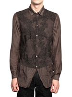 ANN DEMEULEMEESTER - AUMWOLL BROCADE UND VOILE HEMD