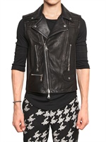 NEIL BARRETT - GILET DI PELLE MODELLO BIKER