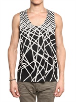 NEIL BARRETT - TANK TOP IN JERSEY STAMPA ASTRATTA