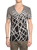 NEIL BARRETT - T-SHIRT IN JERSEY STAMPA ASTRATTA
