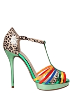 ERNESTO ESPOSITO - 120MM PATENT PATCHWORK SANDALS