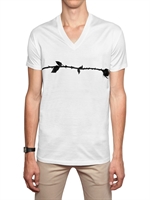 DIOR HOMME - ROSE PRINT JERSEY V-NECK T-SHIRT