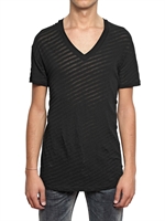 DIOR HOMME - SEE THROUGH STRIPED JERSEY T-SHIRT