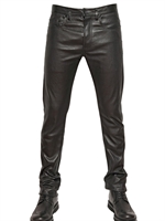 DIOR HOMME - 17,5CM STRETCH NAPPA LEATHER JEANS