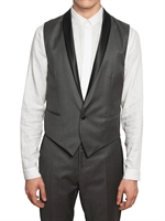 DIOR HOMME - SATIN COLLAR SERGE WOOL VEST