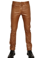 DIOR HOMME - 17,5CM STRETCH NAPPA LEATHER JEANS