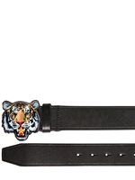 DSQUARED - LEATHER TIGER HEAD BELT
