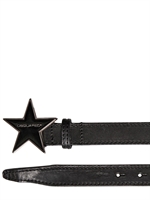 DSQUARED - LEATHER STAR LOGO BELT