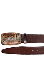 DSQUARED - LEATHER EAGLE BUCKLE BELT