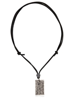 DSQUARED - LEATHER METAL CHARM NECKLACE