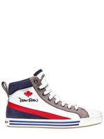 DSQUARED - LEATHER & NUBUCK HIGH TOP SNEAKERS