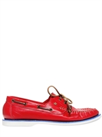 DSQUARED - LEDER BEMALTE SCHNÜR SCHUHE