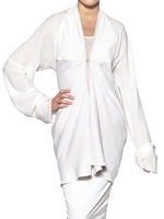 RICK OWENS - NAPPA LEDER & GEORGETTE CREPE JACKE