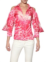 JOHN RICHMOND - BEDRUCKTES BAUMWOLL SEIDEN TWILL HEMD