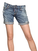 DSQUARED - WASHED DENIM SHORTS