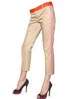 DSQUARED - CROPPED COTTON TWILL TROUSERS