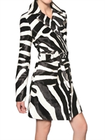 DSQUARED - ZEBRA PRINT PONYSKIN TRENCH COAT