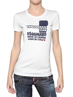 DSQUARED - PRINTED COTTON MODAL JERSEY T-SHIRT