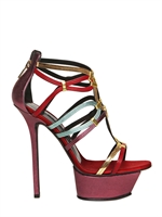 DIEGO DOLCINI - 130MM METALLIC LEATHER CAGE SANDALS