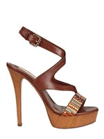 LERRE - 130MM EMBROIDERED LEATHER SANDALS