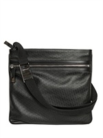 DIOR HOMME - LOGO EMBOSSED CALFSKIN SHOULDER BAG