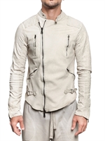 GIORGIO BRATO - VEGETABLE WASHED NAPPA BIKER LEDER JACKE