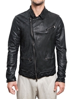 GIORGIO BRATO - VEGETABLE WASHED NAPPA BIKER LEDER JACKE