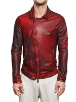 GIORGIO BRATO - VEGETABLE WASHED NAPPA BIKER LEDER JACKE