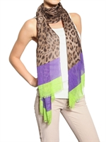 DOLCE & GABBANA - LEOPARD PRINT WOVEN MODAL CASHMERE SCARF