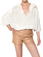 CHLOE' - RÜSCHEN BAUMWOLL VOILE HEMD