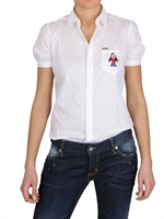 DSQUARED - EMBROIDERED DOLL COTTON POPLIN SHIRT