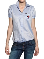 DSQUARED - EMBROIDERED DOLL COTTON POPLIN SHIRT
