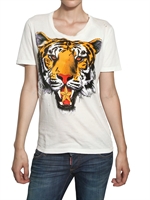DSQUARED - TIGER PRINT COTTON JERSEY T-SHIRT