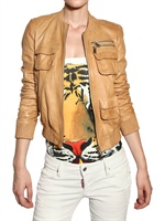 DSQUARED - BOMBER STYLE NAPPA LEATHER JACKET