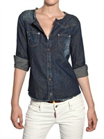 DSQUARED - WASHED LIGHT DENIM SHIRT