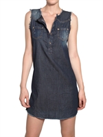 DSQUARED - WASHED LIGHT COTTON DENIM DRESS