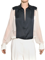 CHLOE' - SEIDEN SATIN UND SEIDEN CHIFFON HEMD