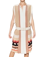 CHLOE' - PLISSIERTES SEIDEN CREPE DE CHINE KLEID