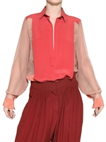 CHLOE' - CREPE DE CHINE AUF SEIDEN CHIFFON HEMD