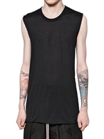 RICK OWENS - UNSTABLE COTTON JERSEY SLEEVELESS T-SHIR