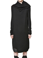 RICK OWENS - MERINO WOOL KNIT HOODED SWEATER